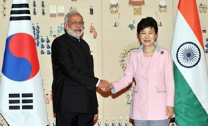 Prime Minister Narendra Modi with President of Republic of Korea Ms. Park Geun-hye